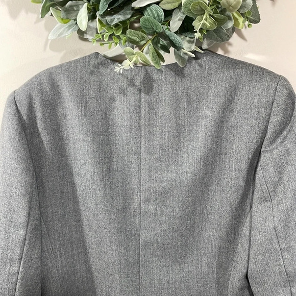 Vintage Liz Claiborne Collection Wool Single Button Gray Blazer Suit Jacket 10 - Picture 7 of 15